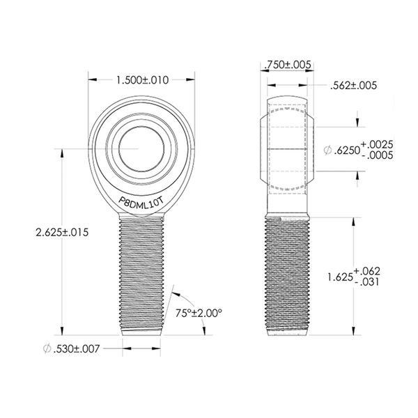 5/8" Bore x 5/8-18 Thread Pro 8 Series Rod Ends - PROBEARING