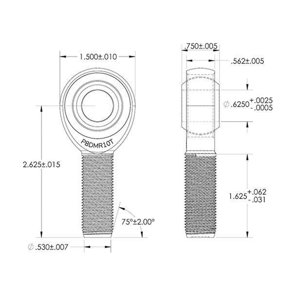 5/8" Bore x 5/8-18 Thread Pro 8 Series Rod Ends - PROBEARING
