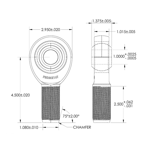 1" Bore x 1-1/4-12 Thread Pro 8 Series Rod Ends - PROBEARING
