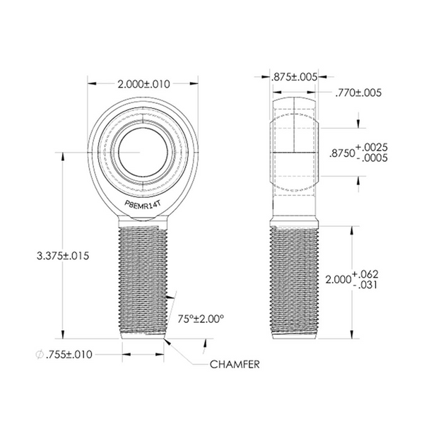 7/8" Bore x 7/8-14 Thread Pro 8 Series Rod Ends - PROBEARING