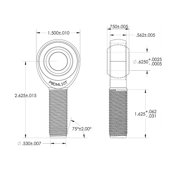 5/8" Bore x 5/8-18 Thread Pro 8 Series Rod Ends