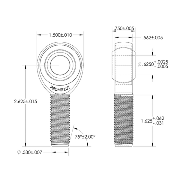 5/8" Bore x 5/8-18 Thread Pro 8 Series Rod Ends