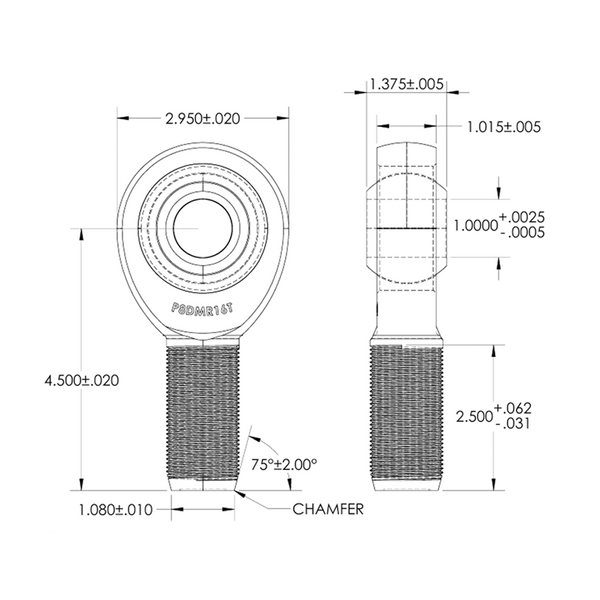 1" Bore x 1-1/4-12 Thread Pro 8 Series Rod Ends