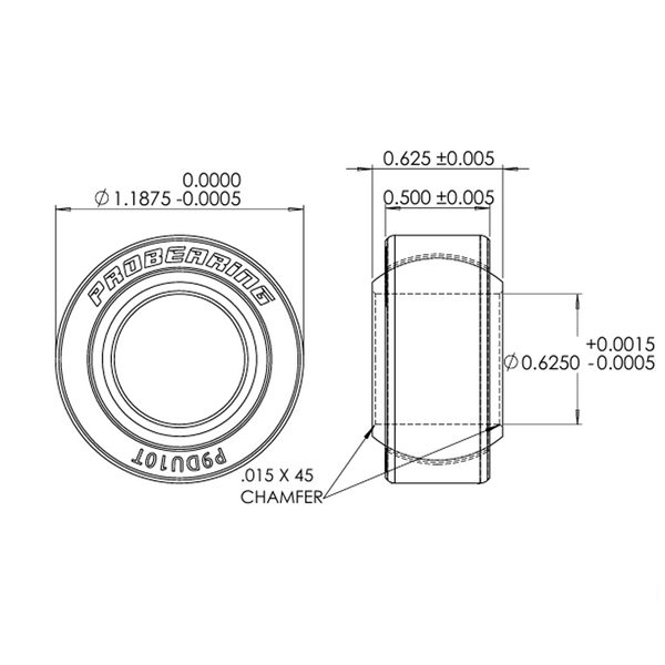 Pro 9 Series Spherical Bearing | .625" Bore x 1.1875" Race | 4140 Alloy Steel