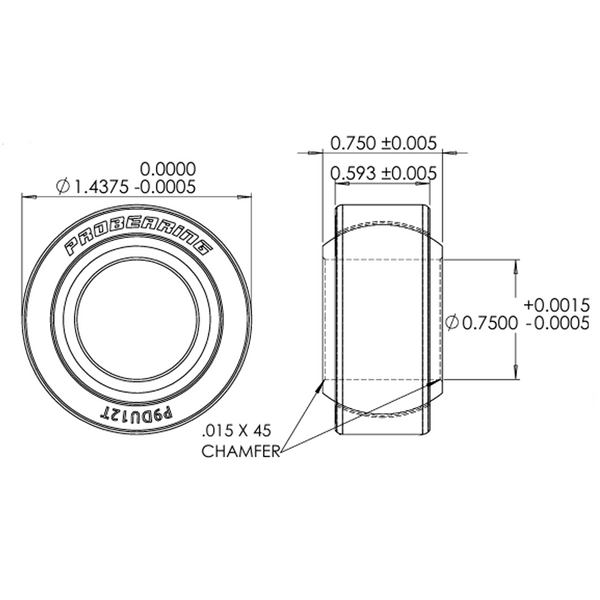 Pro 9 Series Spherical Bearing | .75" Bore x 1.4375" Race | 4140 Alloy Steel