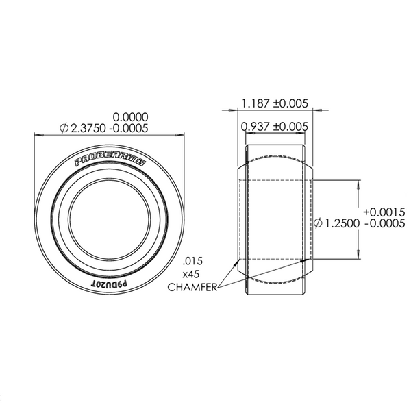 Pro 9 Series Spherical Bearing | 1.25" Bore x 2.375" Race | 4140 Alloy Steel