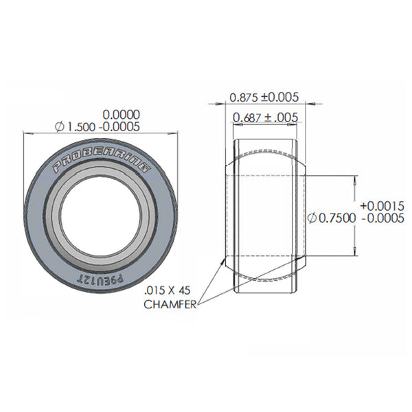 Pro 9 Series Spherical Bearing | .75" Bore x 1.500" Race | 4140 Alloy Steel